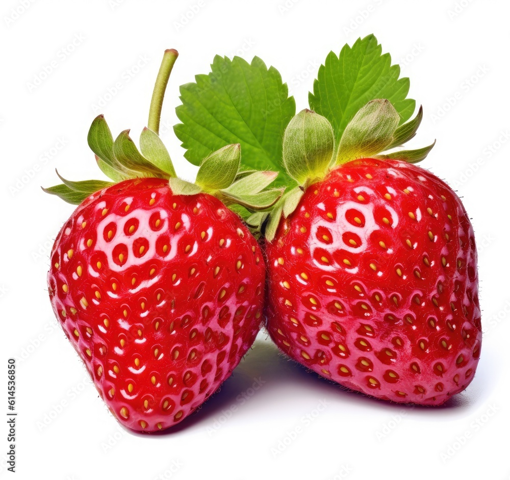Poster strawberry isolated on white background. created with generative ai technology.