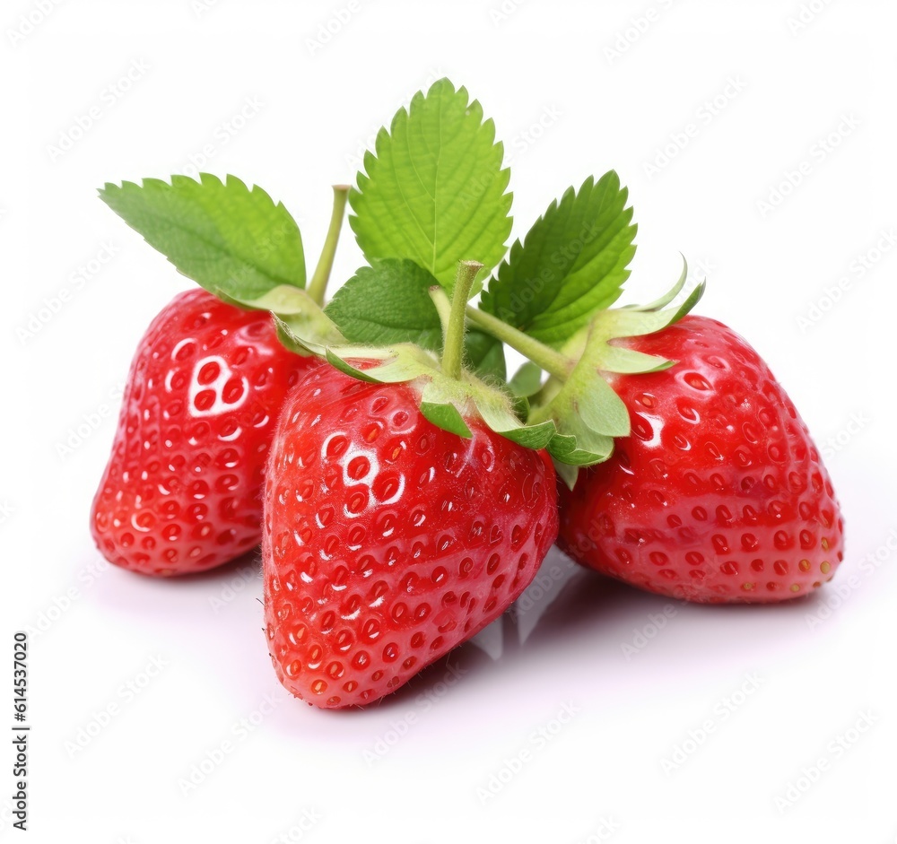 Poster strawberry isolated on white background. created with generative ai technology.
