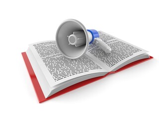 Megaphone on open book