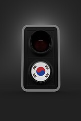 South korea flag inside traffic light