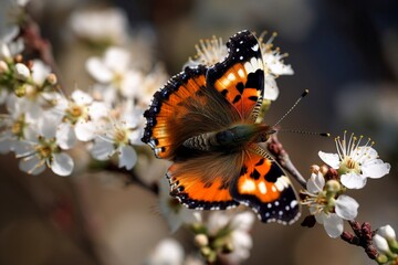 Fototapeta na wymiar Butterfly on the flower in nature
