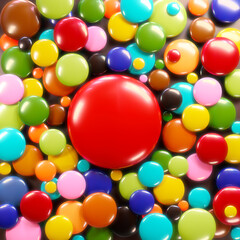 Pile of colorful sweet drops shot from above