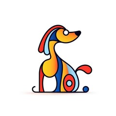Fototapeta premium Cute dog cartoon doodle