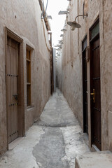 Narrow street of Doha city , Qatar
