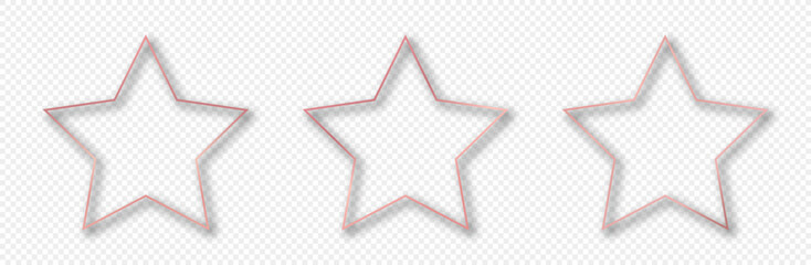 Rose gold glowing star shape frame