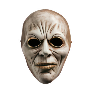 creepy mask isolated on a transparent background, generative ai