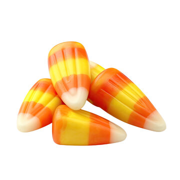candy corn isolated on a transparent background, generative ai