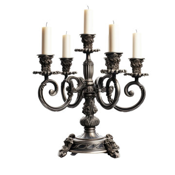 candelabra isolated on a transparent background, generative ai