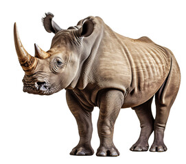 rhinoceros isolated on the transparent background PNG. AI generative.