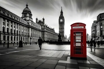 city big ben and houses generative in ai technology