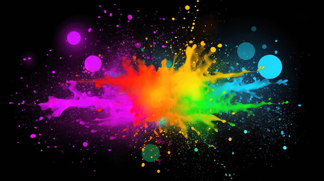 ink splashes effect in a cartoon style, wallpaper artwork, ai generated image