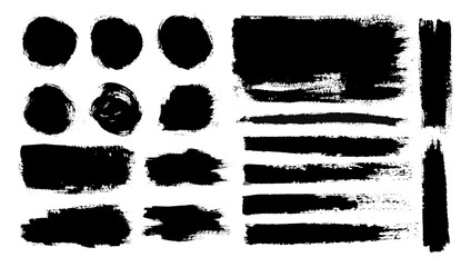 Set of vector brushes. Text frames and grunge patches. Highly detailed abstract vector backgrounds.