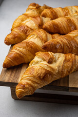 Delicious cookies on a wooden board. Close up