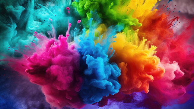 colorful wallpaper artwork of colors explosion, ai generated image