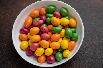 Delicious candy on a plate. Close up