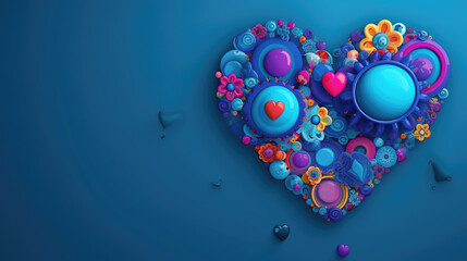 creative abstract heart made out of love and peace, wallpaper design, ai generated image