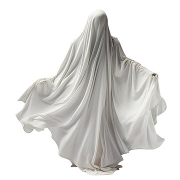 ghost costume isolated on a transparent background, generative ai