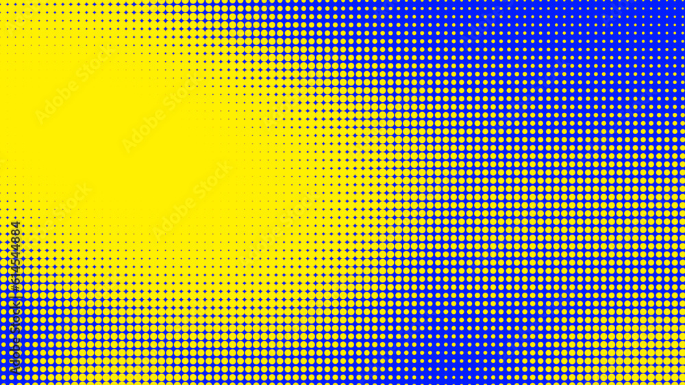 Poster dots halftone blue yellow color pattern gradient texture with technology digital background. dots po
