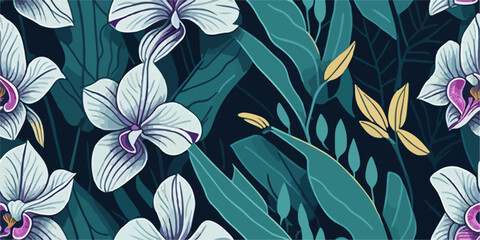 Tropical Tapestry of Orchids: Blossoms in Harmony