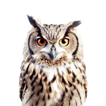 owl isolated on a transparent background, generative ai