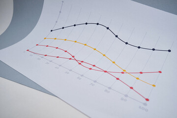 Financial graphs, statistics diagram and data. Annual presentation, infographic. Economic report,...