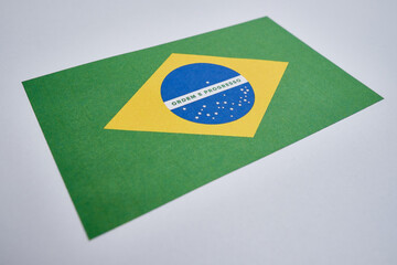 Brazil flag. Brazil Independence Day. National happy holiday. Freedom day design. Celebrate annual. Patriotic brazilian illustration. Brazil flag closeup. Poster. Template for design