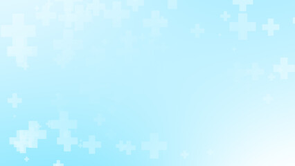 Abstract white blue green colors cross pattern healthcare background.