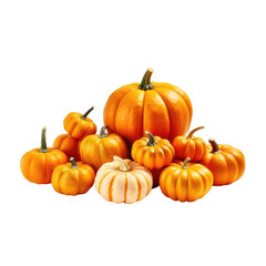 Obraz premium pumpkin patch isolated on a transparent background, generative ai