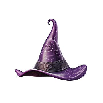 witch hat isolated on a transparent background, generative ai