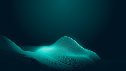 Abstract dot blue green gradient texture technology background.