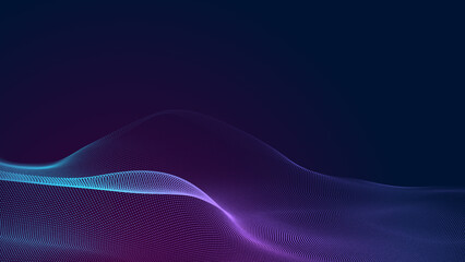 Abstract dot blue purple wave gradient texture technology background.