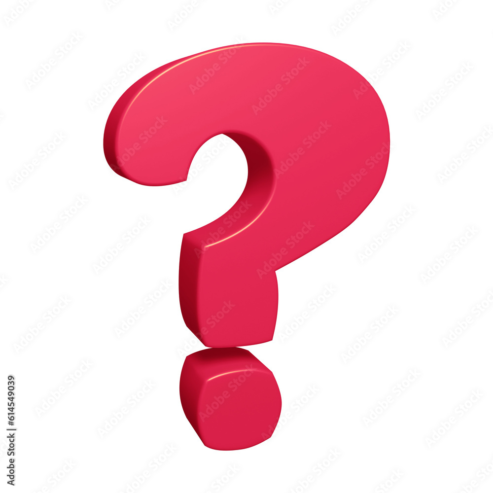 Aufkleber pink question mark or icon design in 3d rendering