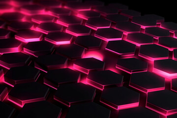 Fototapeta premium Abstract background formed from pink hexagons , Glass Violet Pattern, Geometric Crystals, Abstract wallpaper 