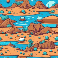 Alien Desert Tapestry - Generative AI