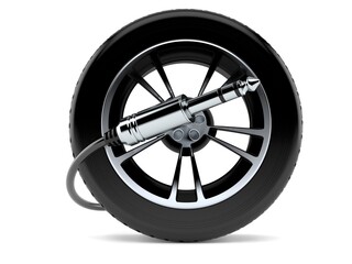 Car wheel with audio cable
