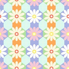 Naklejka premium Pastel Daisy Dream - Generative AI