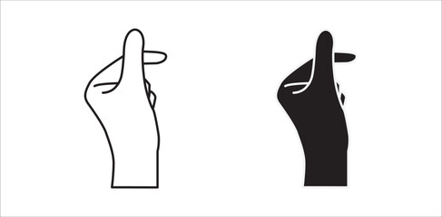 a black and white symbol of love created in Korea isolated on transparant background. and was famous around the world, sarangheo on gesture symbol. 