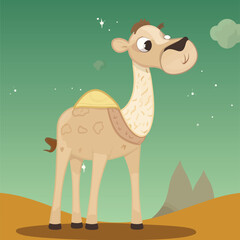 Free vector flat eid al-adha illustration with camel cow sheep and lanterns