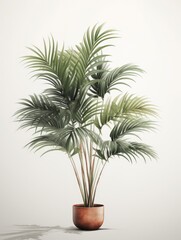 Plant in summer on white background, graphic asset of greenery, AI