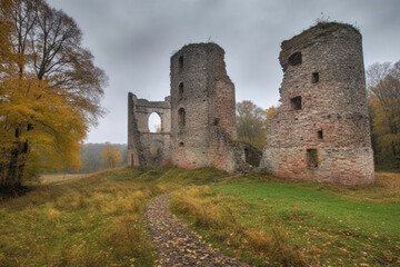 Fototapeta na wymiar Royal Castle ruins in Checiny, Poland. 