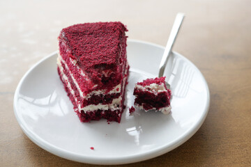 red velvet cake on plate 