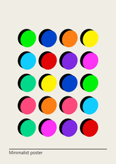 Multicolored geometric bauhaus poster. Modern Art. Minimalist abstract pattern background. Vector illustration. Wall art.