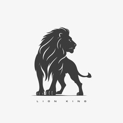 Lion King vector logo template. Wild animal lion.