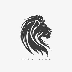 Fototapeta premium Lion King vector logo template. Wild animal lion.