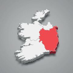 Leinster province location within Ireland 3d map