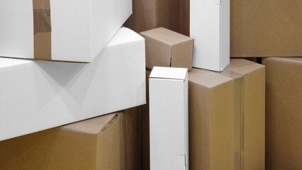 Lot of cardboard boxes, Delivery concept