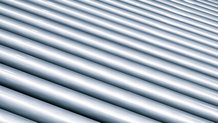Fototapeta premium Crossing of the roller conveyor, Production line conveyor roller transportation objects