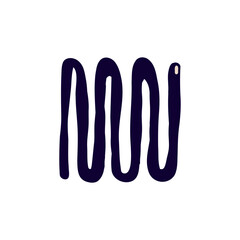 snake in modern trendy naive style. Minimalistic funky bizarre snake