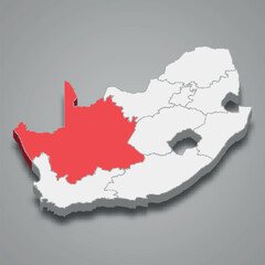  state location within South Africa 3d imap