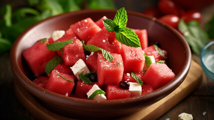 Greek watermelon salad